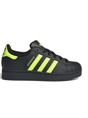 adidas Black Sneaker with Neon Green  Stripes